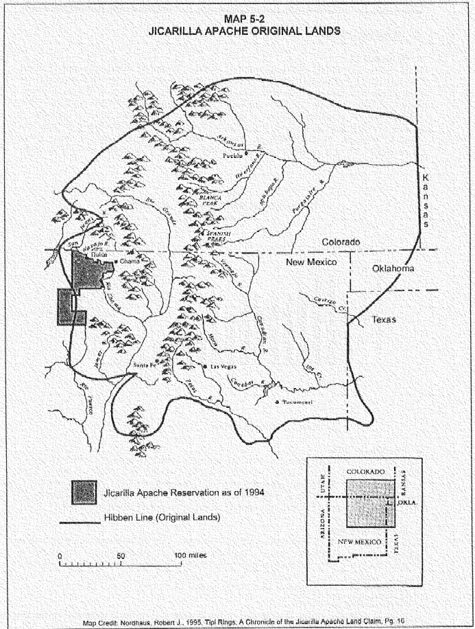 Historic and Current Jicarilla Lands. Source http://jicarillaonline.com/